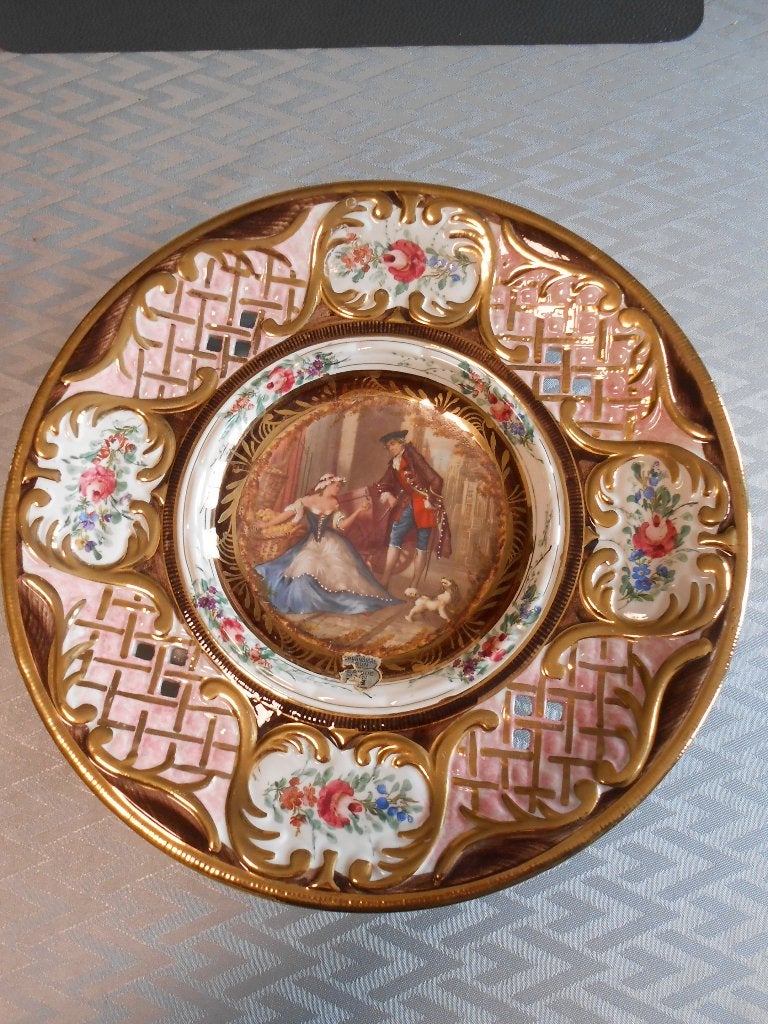 Wandbord met romantisch tafereel, Antiek en Kunst, Ophalen of Verzenden