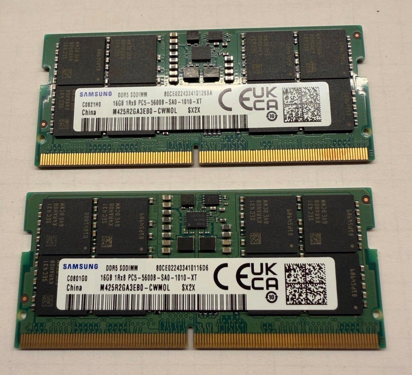 32GB (2x16GB) Samsung DDR5 5600MHz Laptop RAM / SO-DIMM, Computers en Software, Ophalen of Verzenden, Zo goed als nieuw
