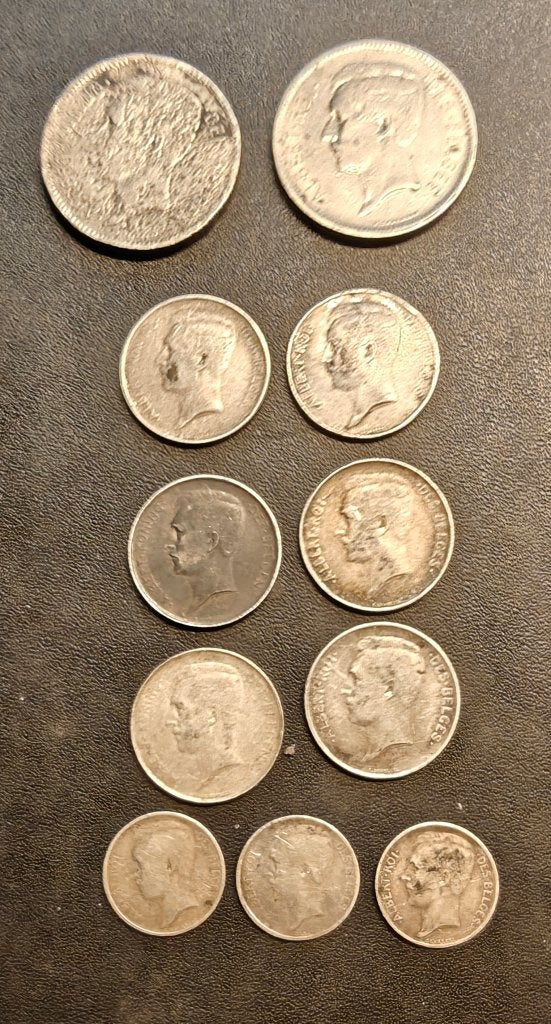 Lot de pièces belges en argent (Nk) Albert 1, Enlèvement, Monnaie