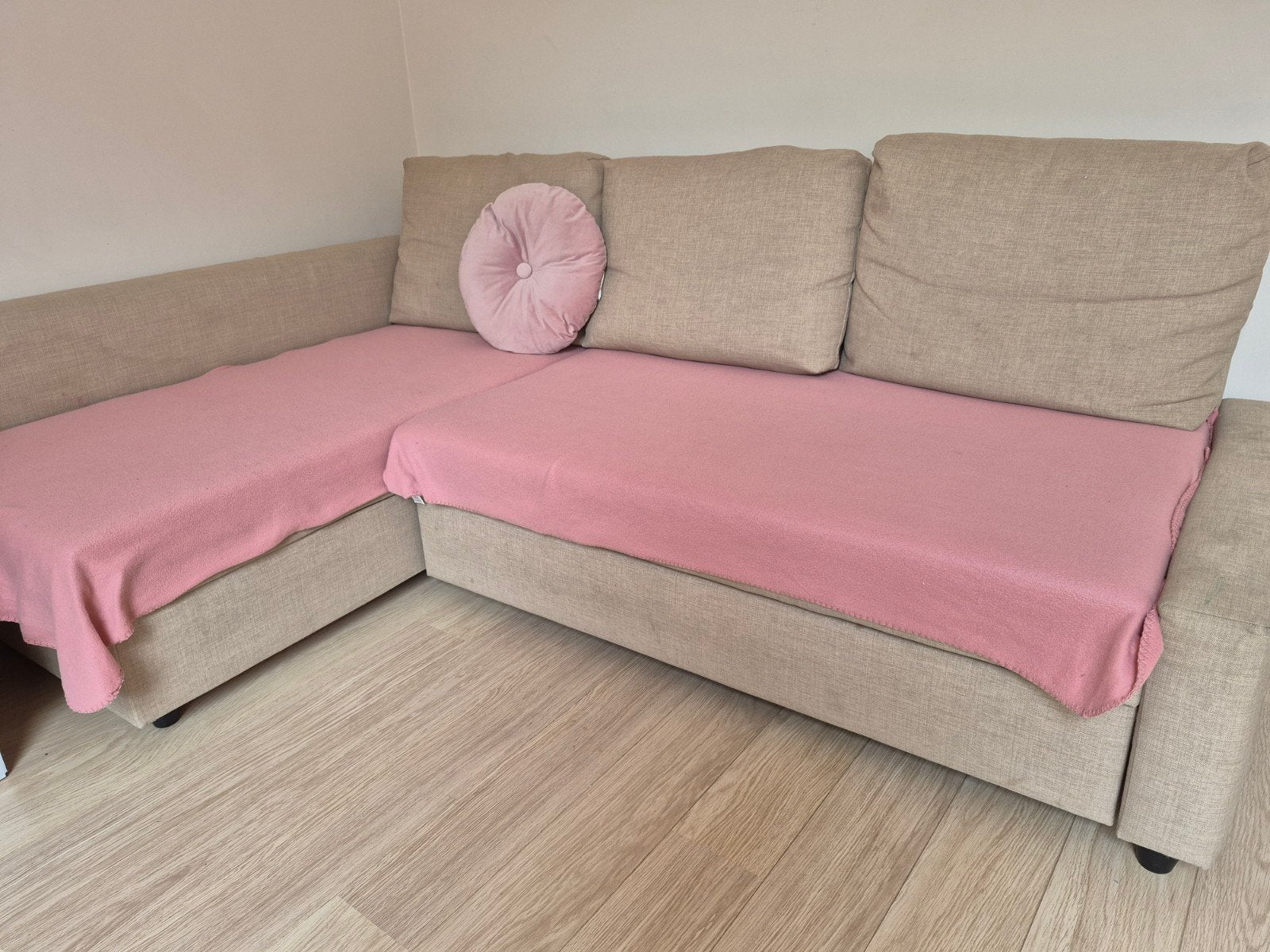IKEA FRIHETEN slaapbank met opbergruimte, Ophalen, Beige