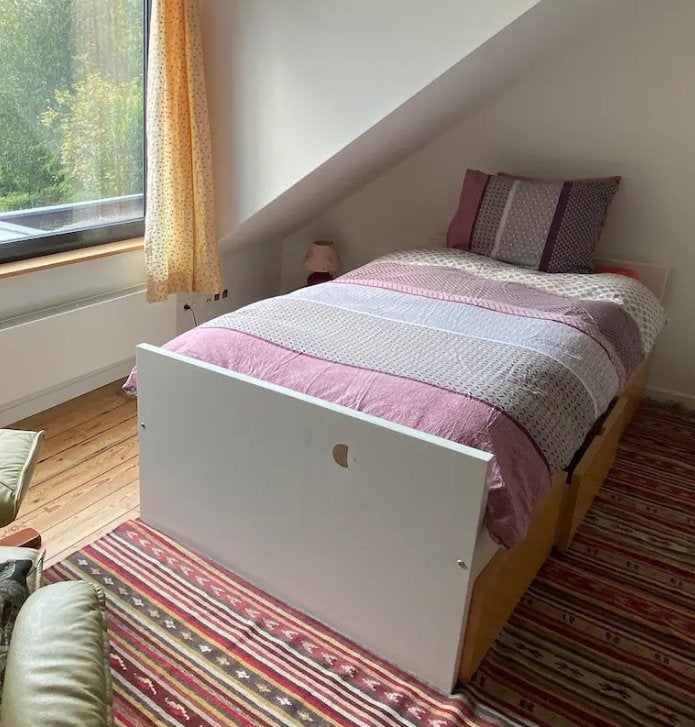 Ikea 90x100 eenpersoonsbed met 3 laden en boxspring, Huis en Inrichting, Slaapkamer | Bedden, Gebruikt, Eenpersoons, 90 cm, 200 cm
