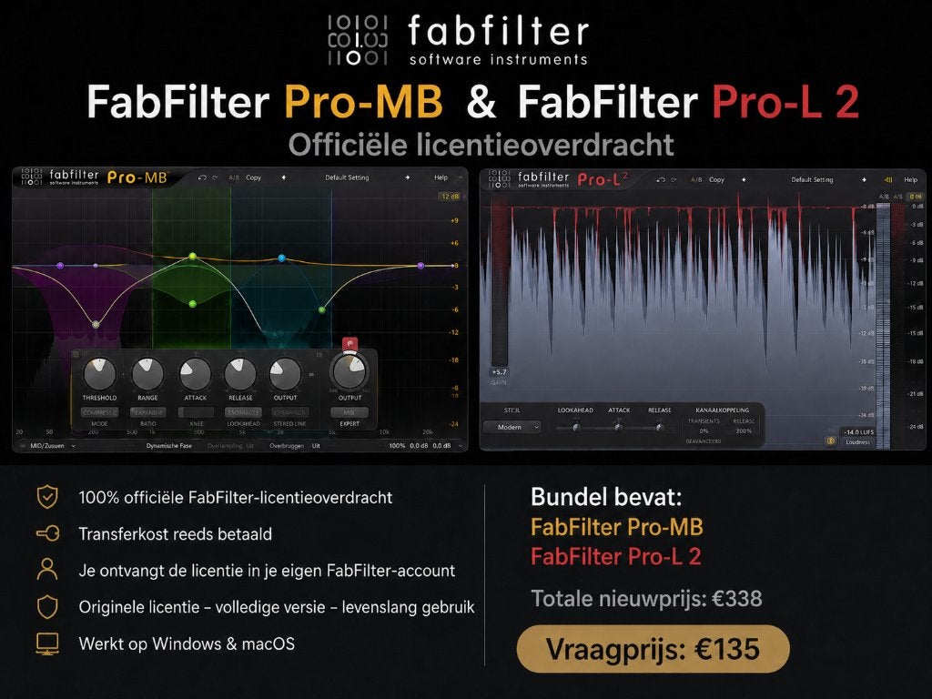 Fabfilter plugins, Verzenden, Nieuw, MacOS