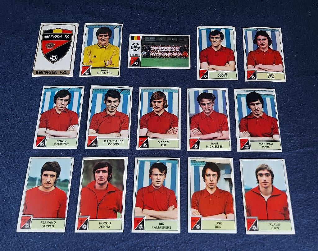 14 versch. Panini stickers voetbal ' FB 1972/73 - Beringen ', Enlèvement ou Envoi, Neuf, Affiche, Image ou Autocollant