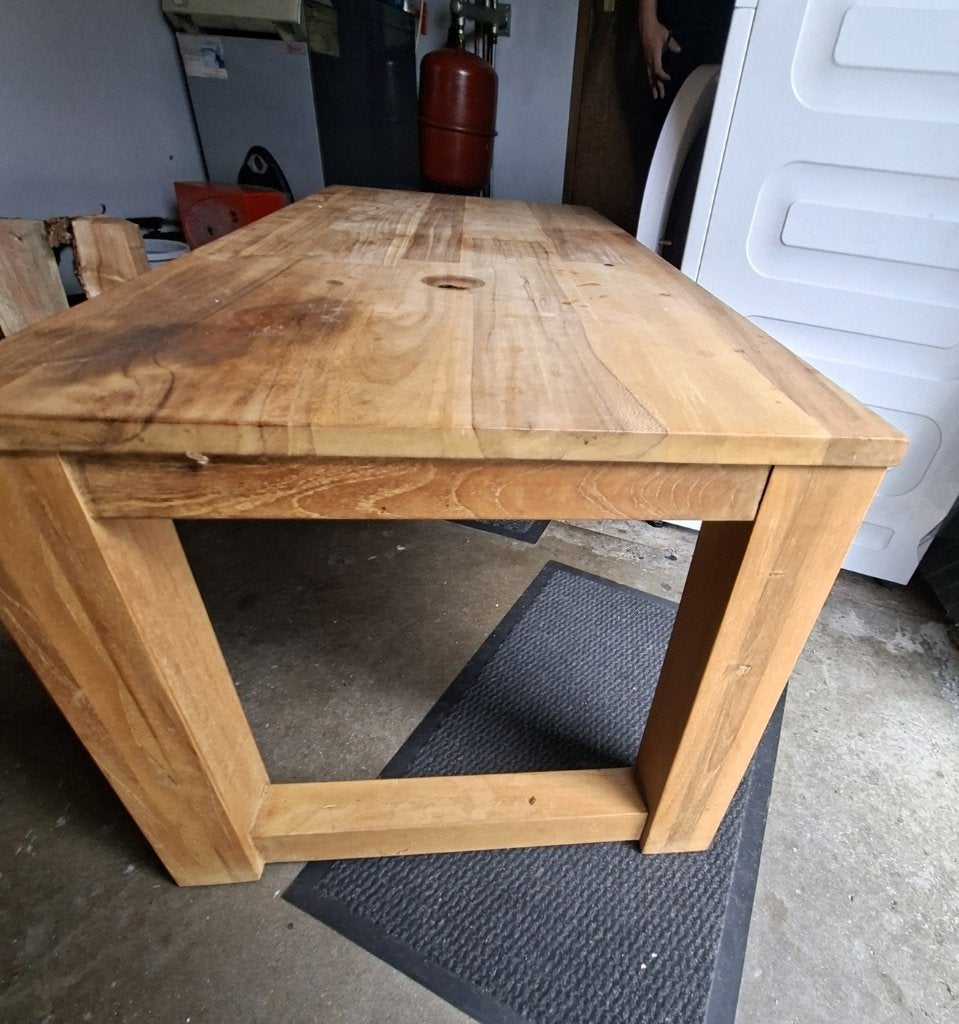 2 Tables de salon en bois massif à restaurer, Enlèvement, Utilisé