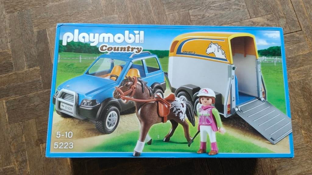 Playmobil country set paard en trailer - 5223, Kinderen en Baby's, Speelgoed | Playmobil, Ophalen of Verzenden, Zo goed als nieuw