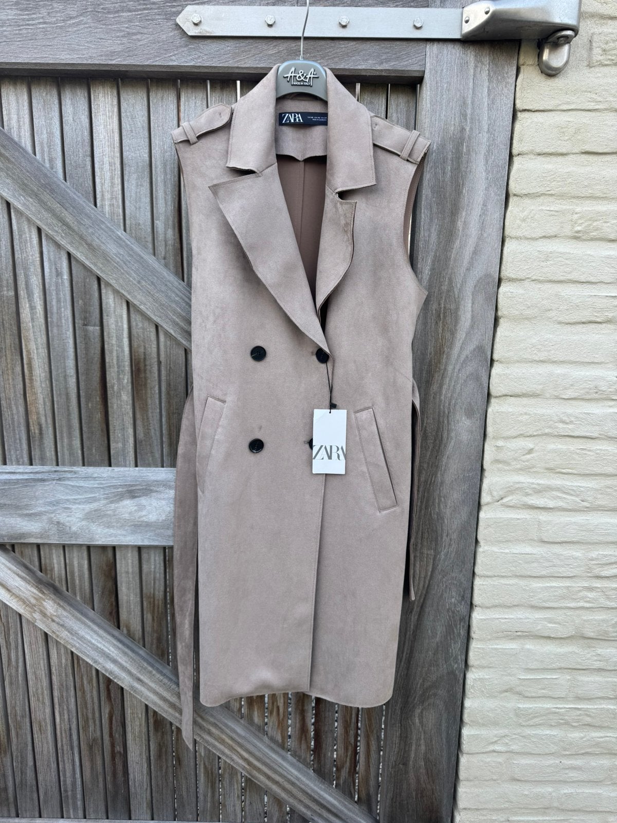 Lange mouwloze jas Zara - maat 36, Ophalen of Verzenden, Nieuw, Maat 36 (S), Beige