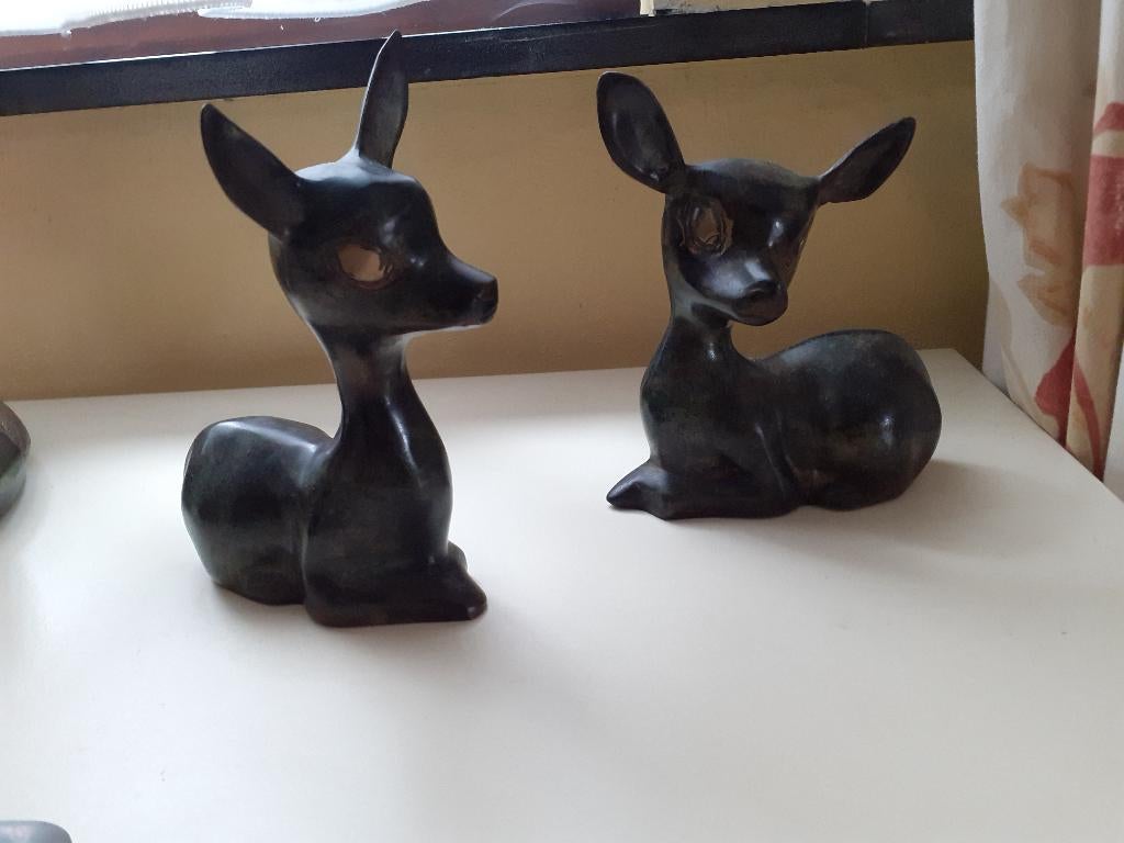 beeldjes in koper . hout en steen, Ophalen of Verzenden