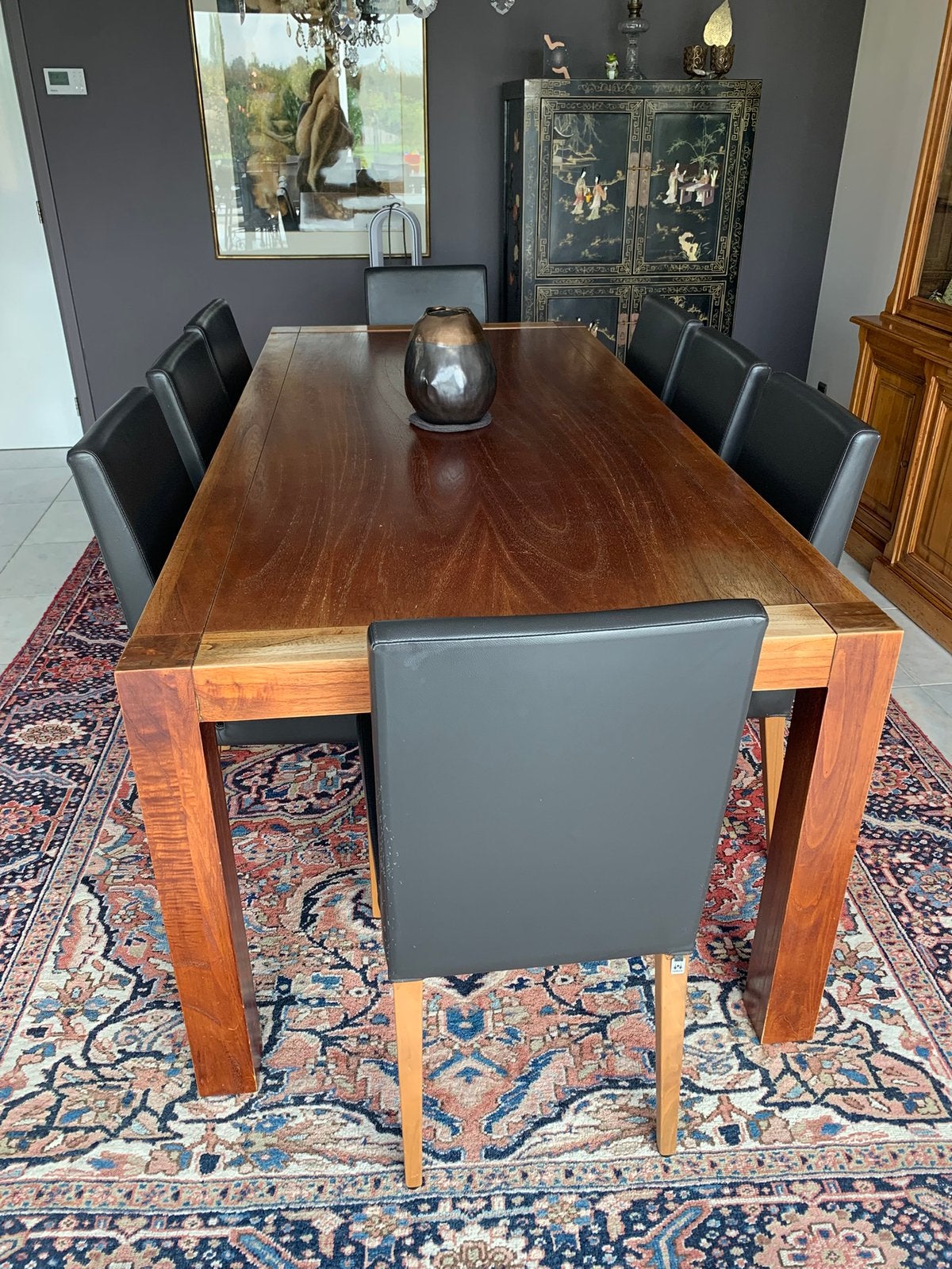 Grande table en bois massif, de salle à manger, Maison & Meubles, Enlèvement, Utilisé
