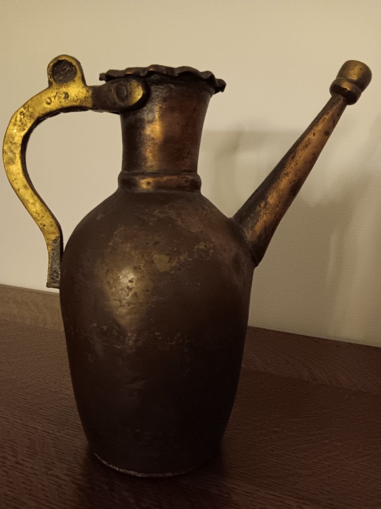 Antieke koperen schenkkan, Ophalen of Verzenden, Koper