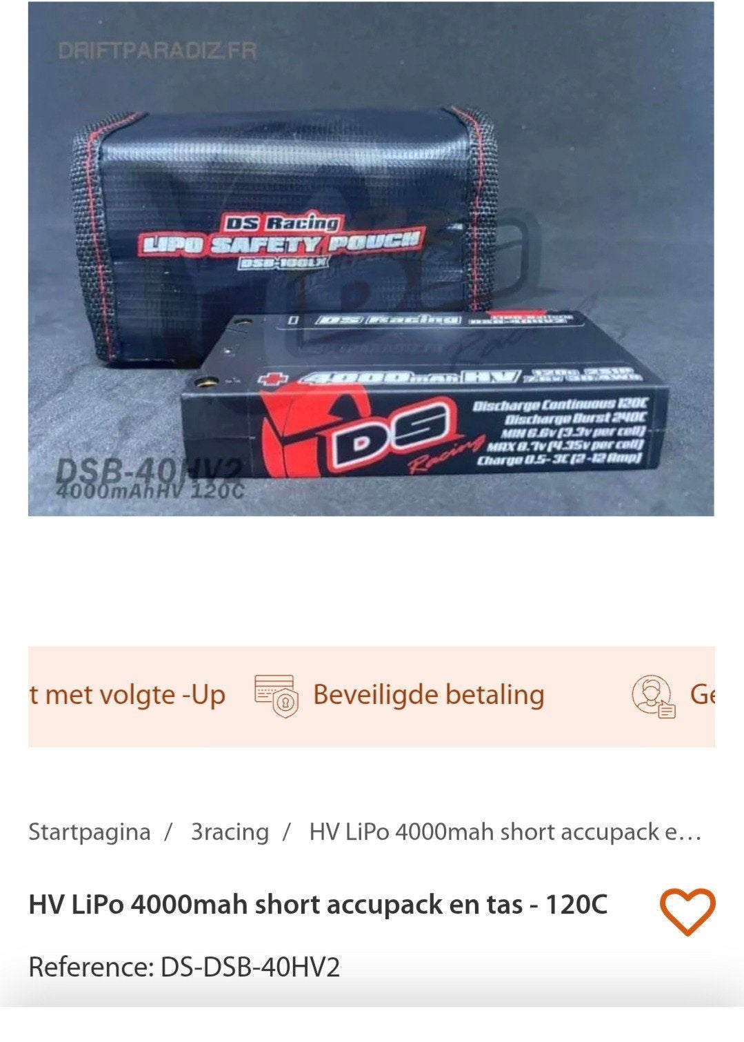 Rc Lipo 4000mah 120c 2s nieuw, Hobby en Vrije tijd, Modelbouw | Radiografisch | Auto's, Ophalen
