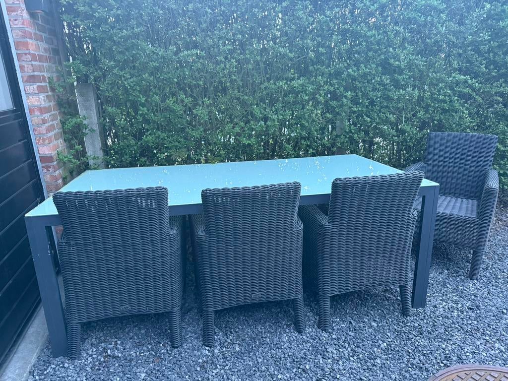 Tuintafel met of zonder 4 stoelen, Ophalen, Gebruikt, Tuinset