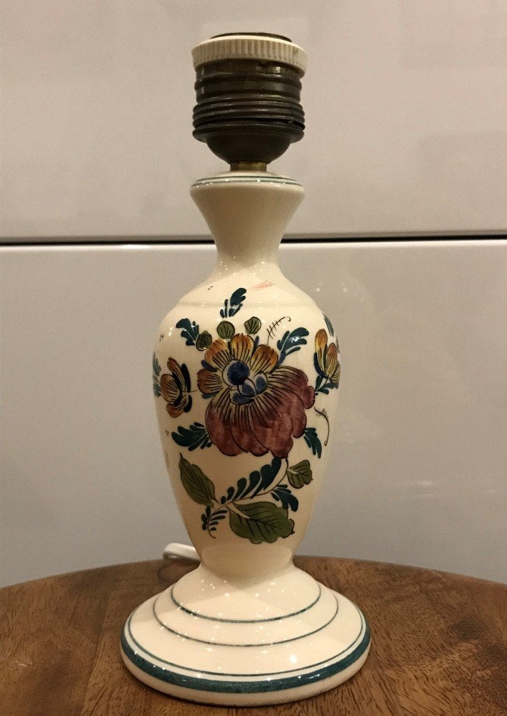 Polychrome lampvoet van het Delftse type, Ophalen, Gebruikt