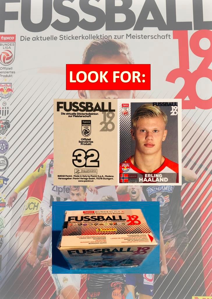 Panini Fussball Box 2019/20 Oostenrijk Haaland Rookie, Verzenden, Nieuw, Sticker