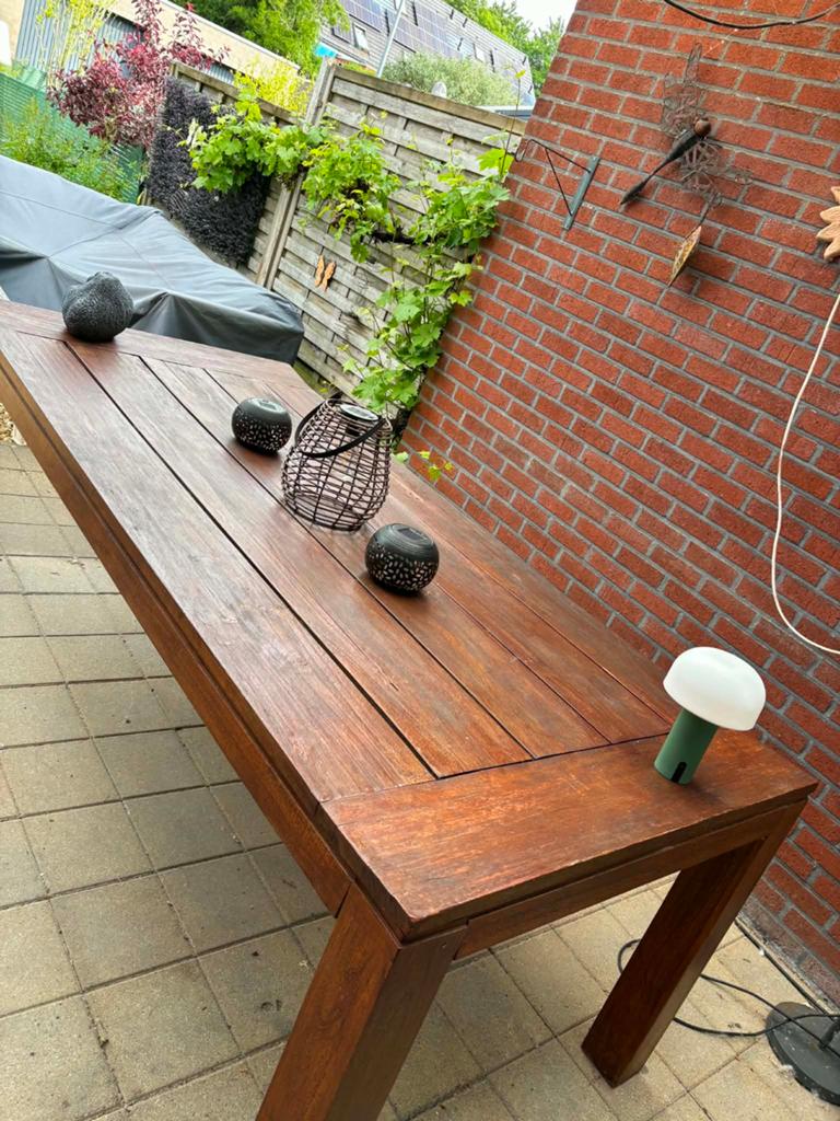 Tafel + 4 stoelen, Tuin en Terras, Tuintafels, Ophalen, Gebruikt