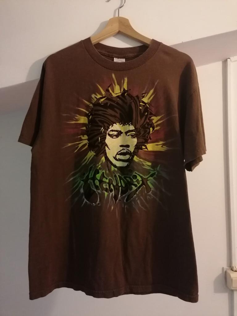 Jimi Hendrix vintage T-shirt, Maat 52/54 (L), Bruin, Gedragen, Tennessee River