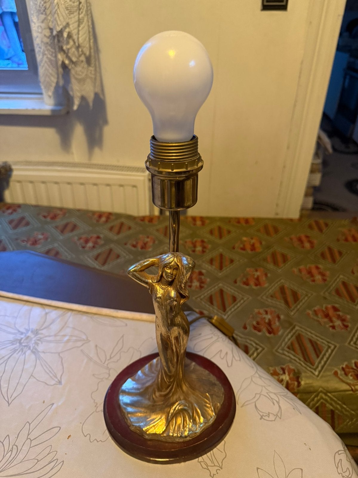 Antieke Art Nouveau tafellamp, Ophalen of Verzenden, Zo goed als nieuw