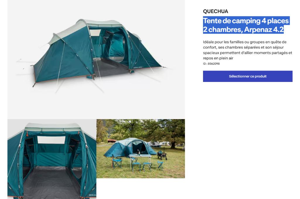 Tente Quecha Aprenaz 4.2 neuve !, Caravanes & Camping, Tentes, Enlèvement, Comme neuf, Jusqu'à 4
