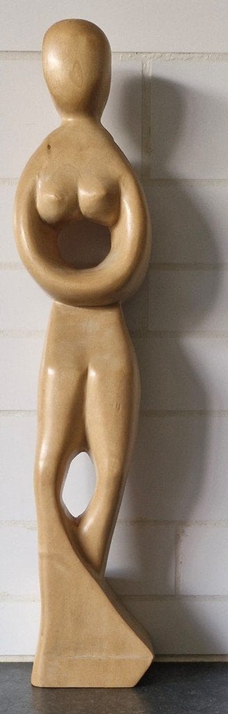 Houten handgemaakt naaktbeeld Felix C. Van Roie, Statue, Bois, Fait main, Enlèvement