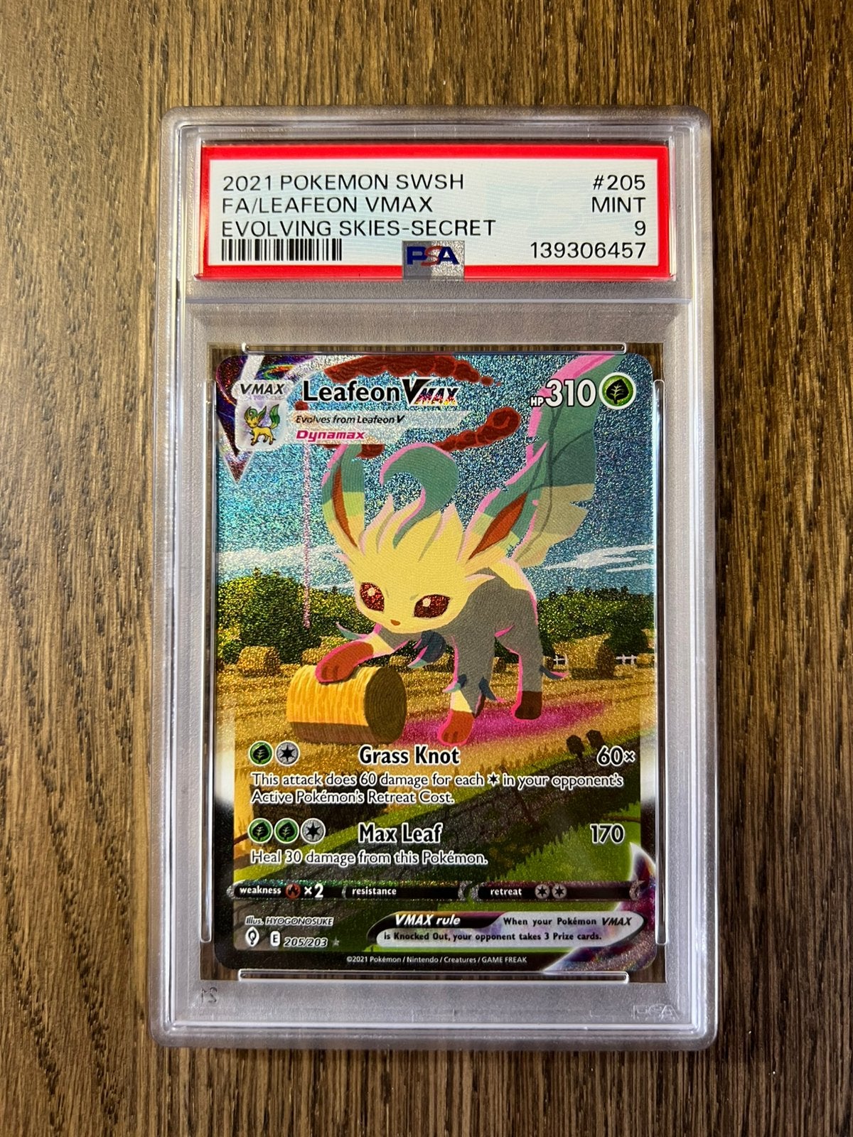 Leafeon VMAX Alt Art #205/203 PSA 9, Ophalen, Nieuw