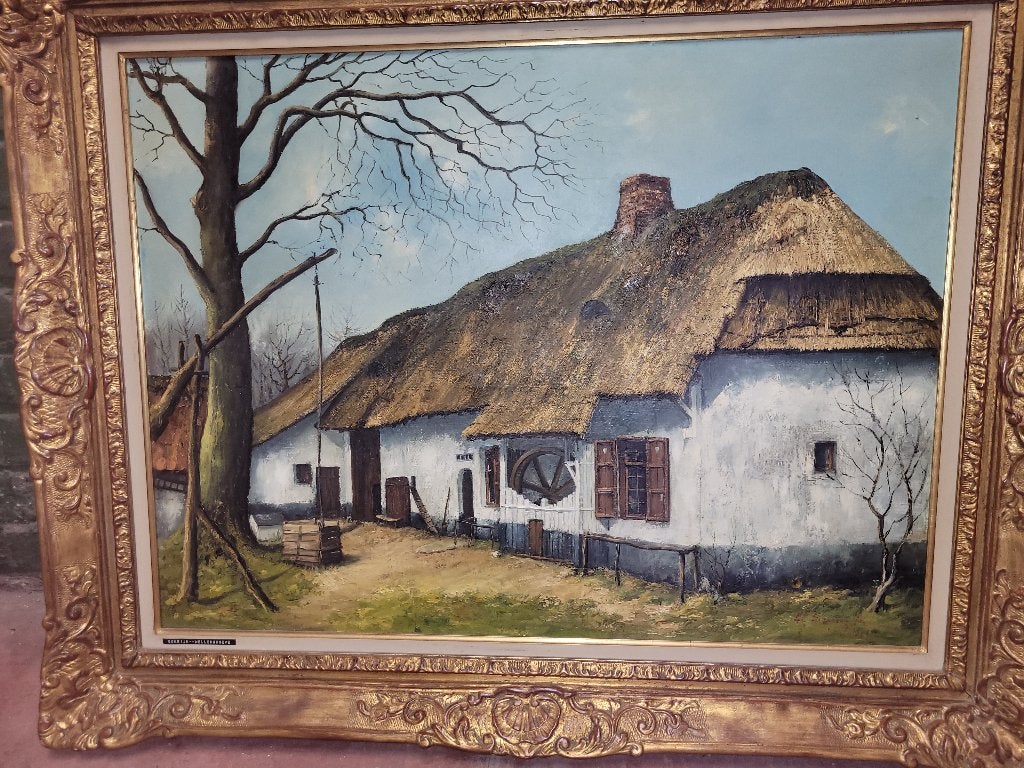 Schilderij, Antiquités & Art, Enlèvement, Encadré, Paysage, Toile