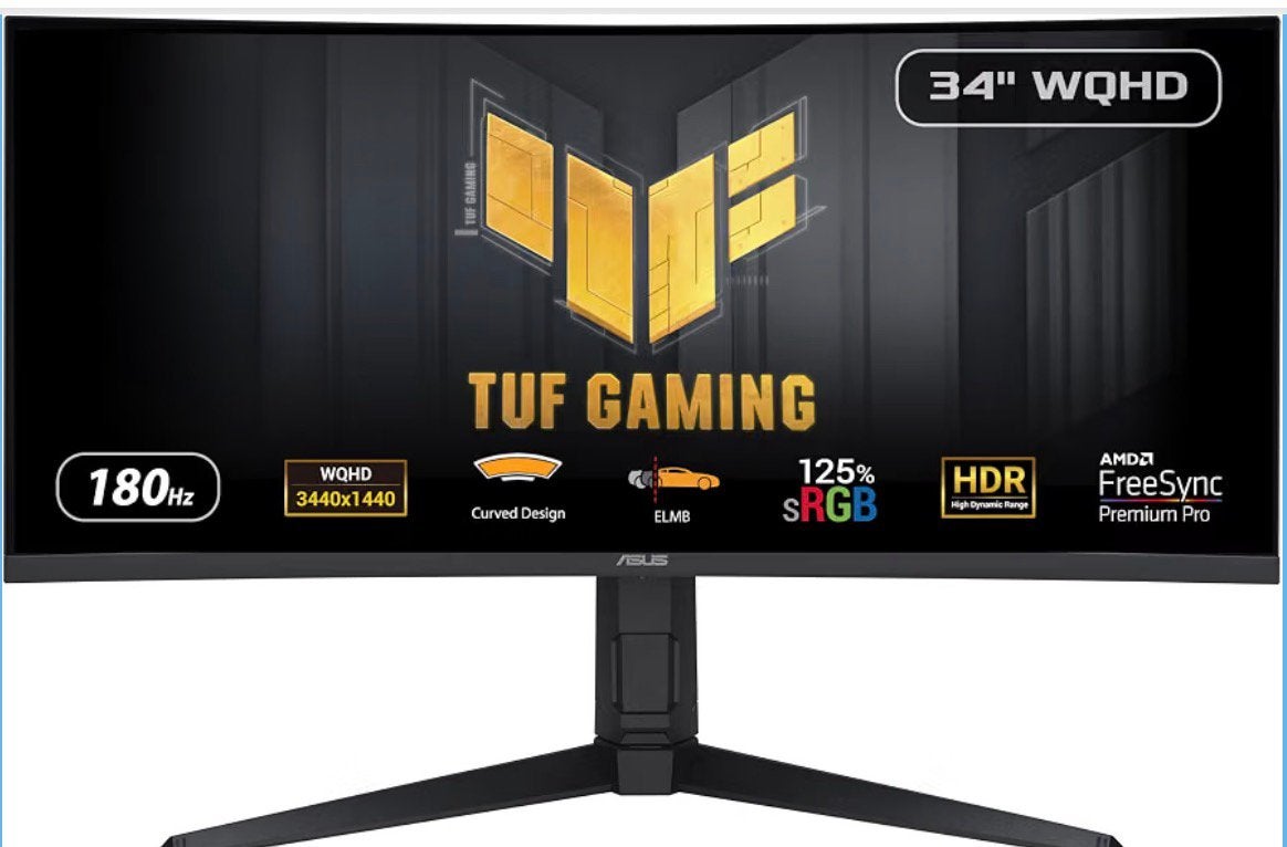 ASUS TUF VG34VQL3A 34" Curved Gaming Monitor, Informatique & Logiciels, Enlèvement, Comme neuf, Gaming