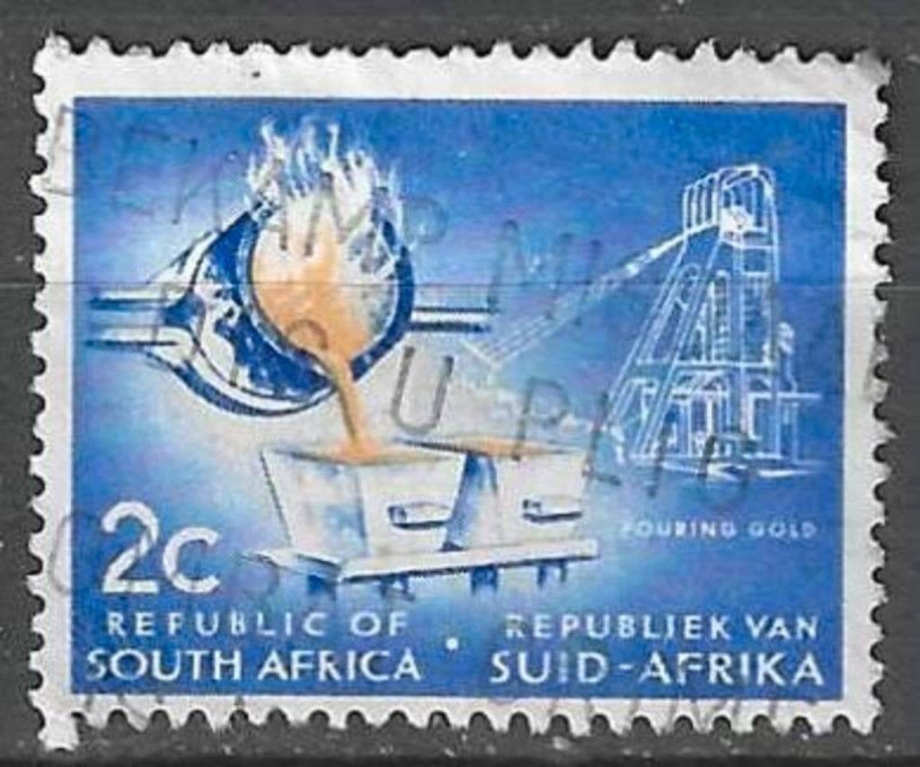 Afrique du Sud 1961-1962 - Yvert 251 - Exploitation aur (ST), Timbres & Monnaies, Timbres | Afrique, Envoi, Afrique du Sud, Affranchi