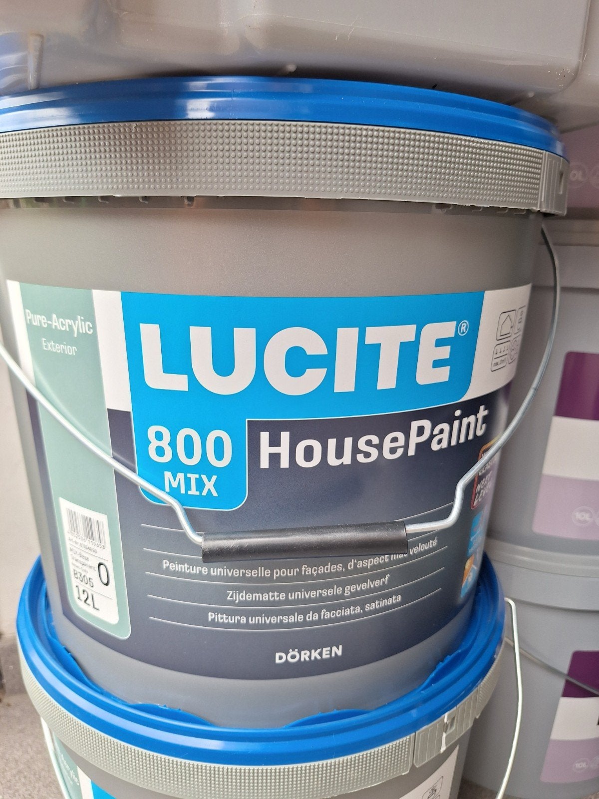 House paint zwart 12l van lucite., Bricolage & Construction, Peinture, Vernis & Laque, Enlèvement, Noir
