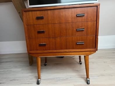 Vintage ladenkastje op wieltjes, 3 ou 4 tiroirs, 25 à 50 cm, Moins de 100 cm, Vintage