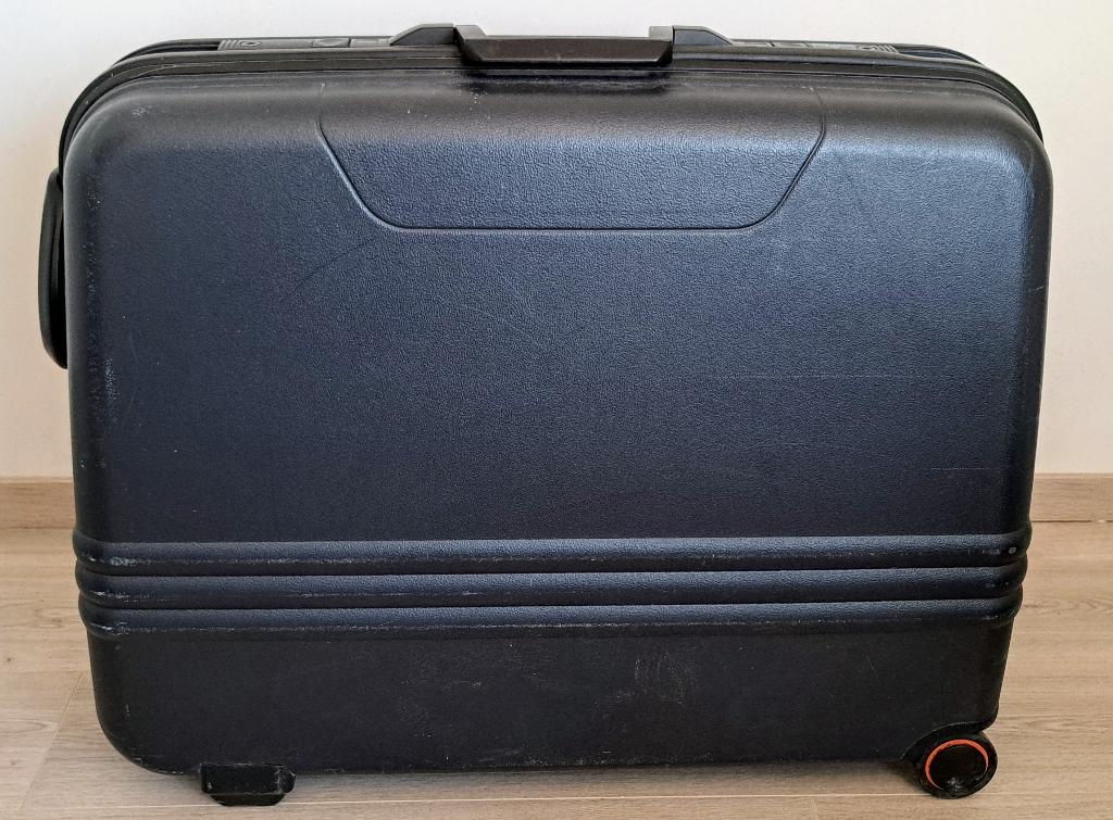 Echolac stevige reiskoffer zwart – 78x65x32 cm, Wieltjes, 30 cm of meer, Zwart, Ophalen of Verzenden