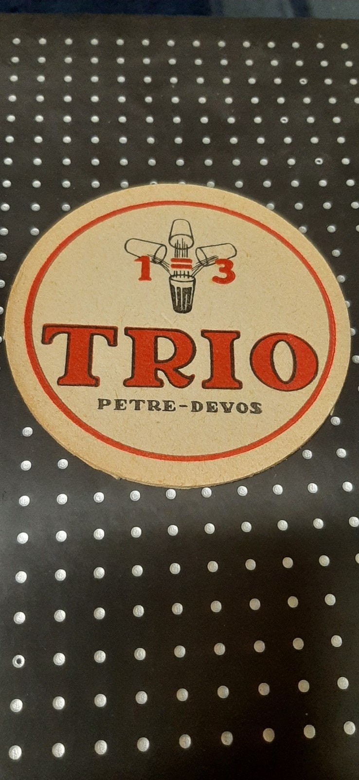 Oud bierviltje Trio van Petre-Devos Oudenaarde, Verzamelen, Biermerken, Ophalen