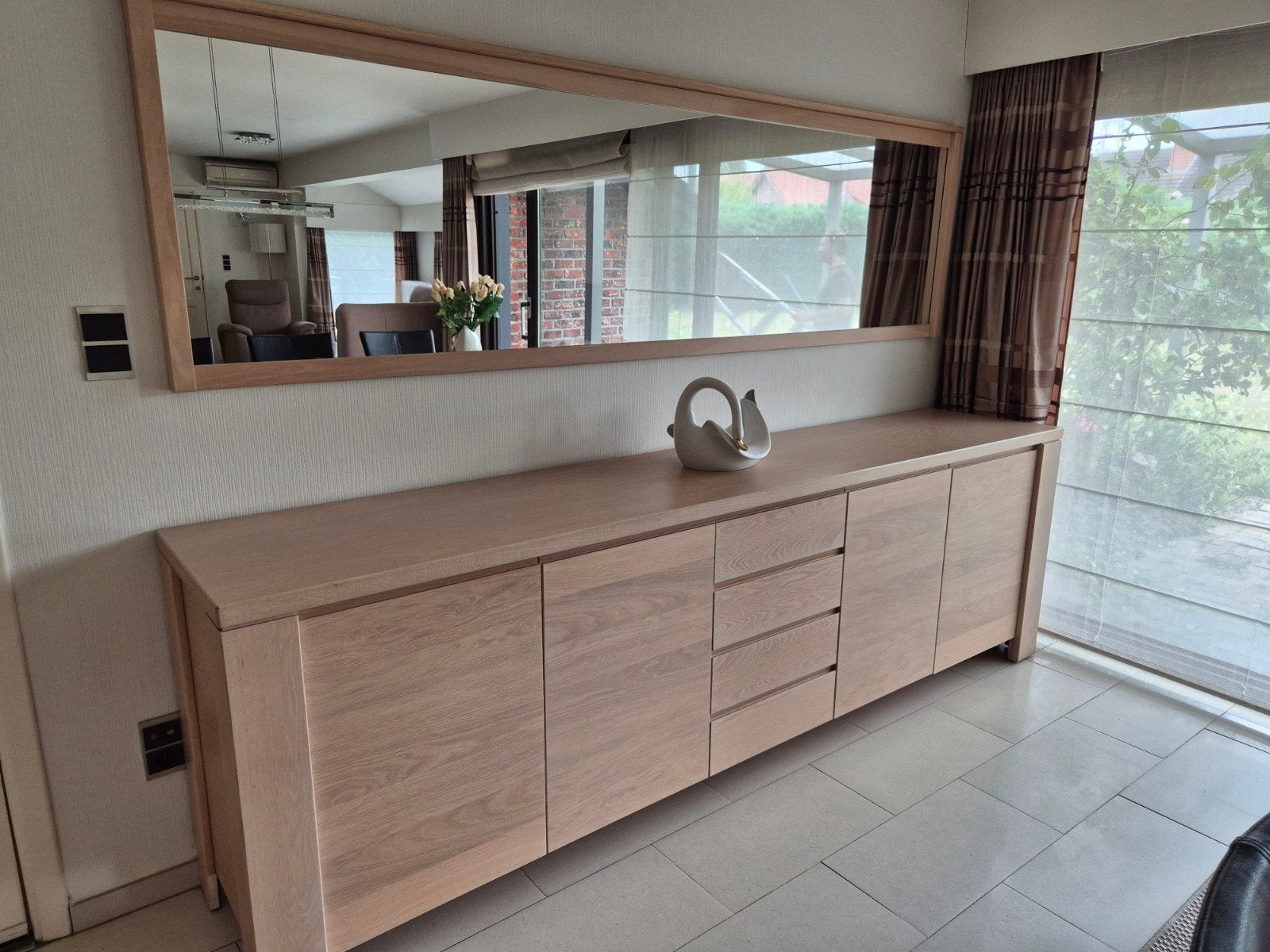 Eikenhout dressoir en spiegel, Ophalen