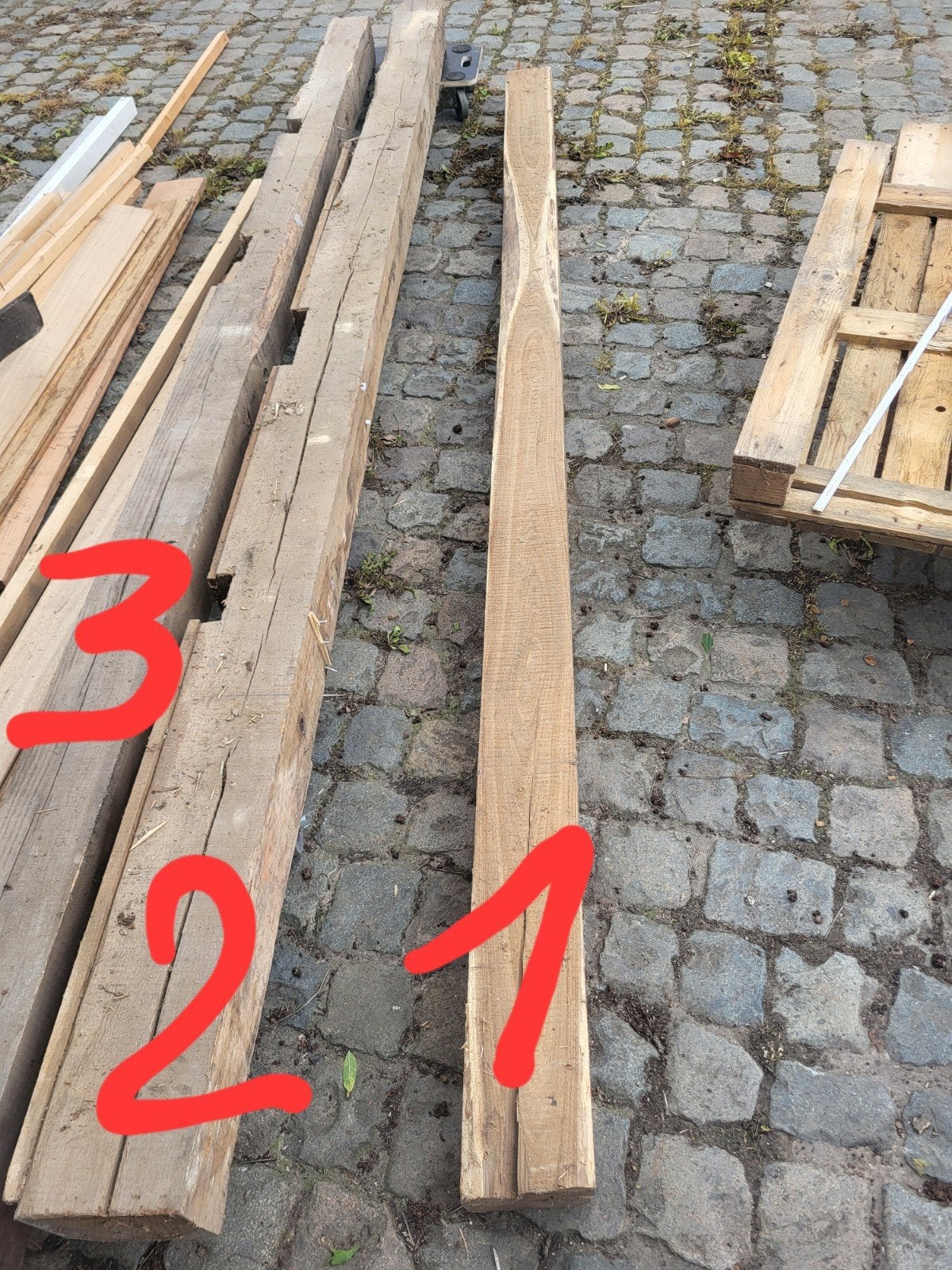 poutres en chêne, Bricolage & Construction, 250 à 300 cm, Chêne, Utilisé, Poutre