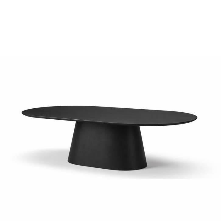 Table à manger ovale danoise avec base emblématique en bois, Enlèvement ou Envoi