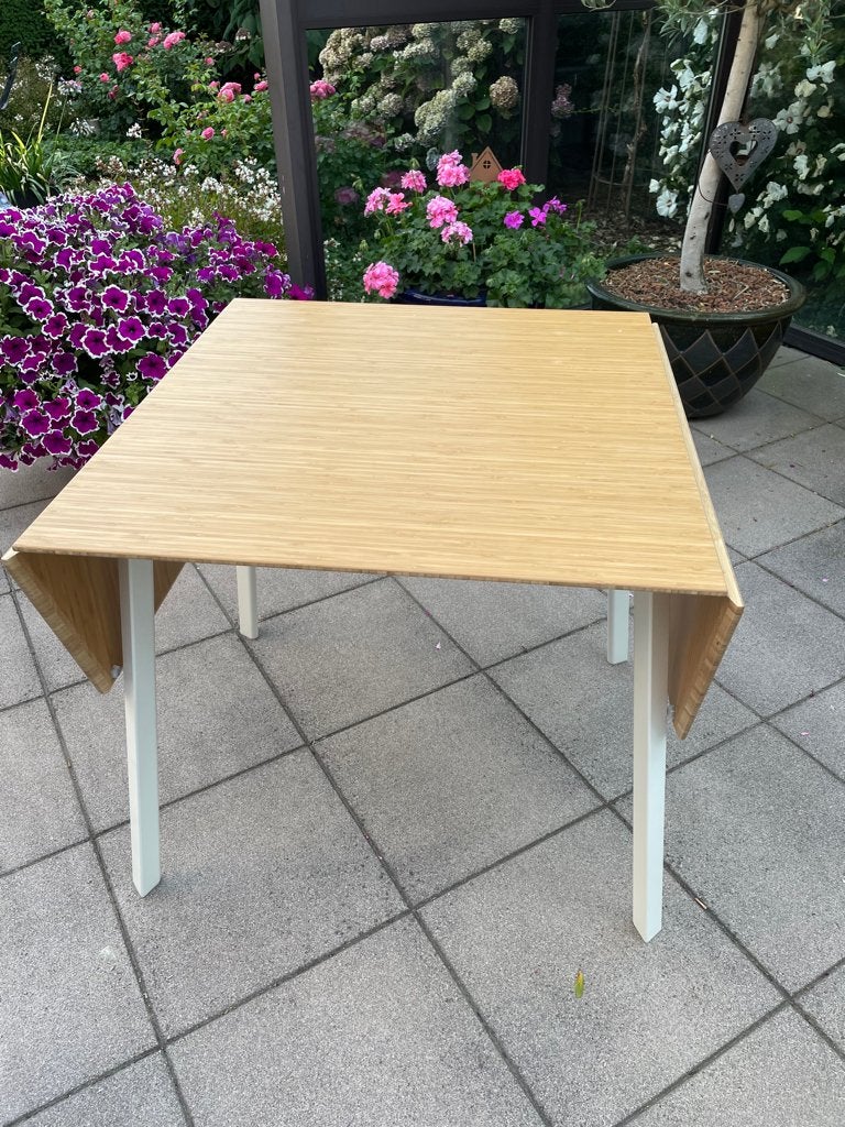 Table extensible en bambou, Maison & Meubles, Métal, 100 à 150 cm, Cinq personnes ou plus, Comme neuf