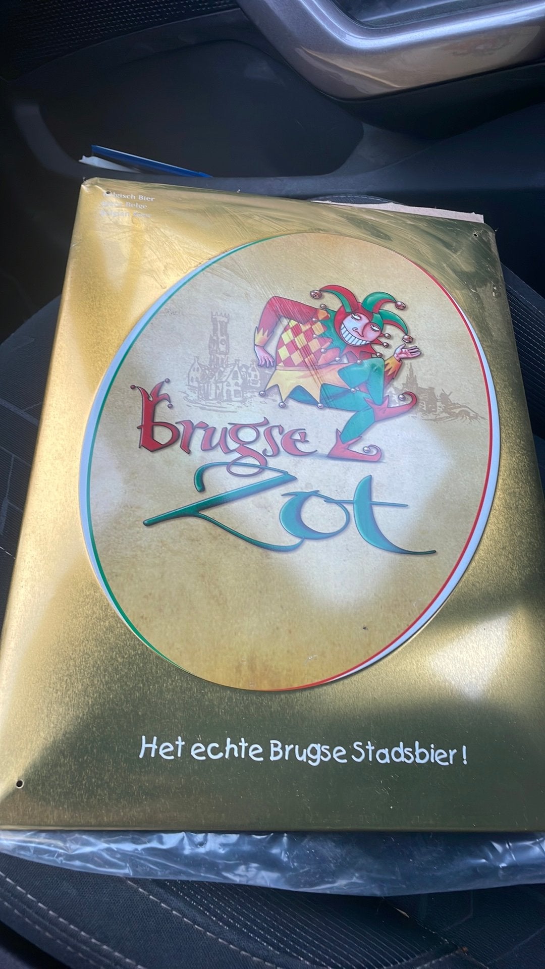 Blikken plaat brugse zot, Verzamelen, Ophalen of Verzenden, Zo goed als nieuw