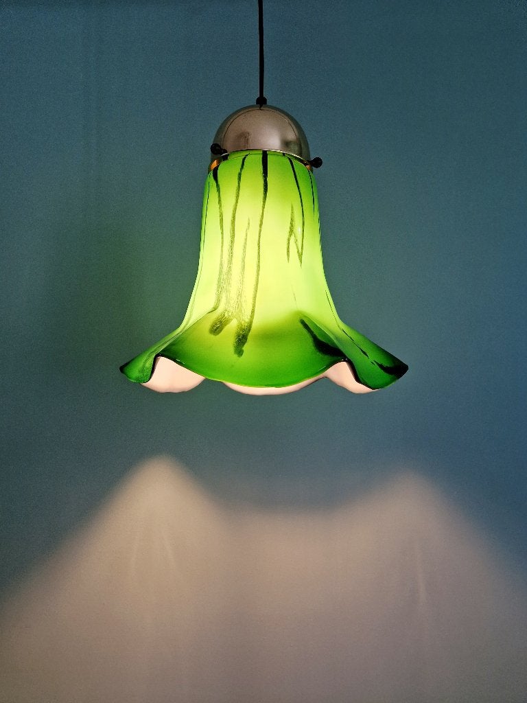 Suspension en opaline verte marbrée, Peill & Putzler, 1970, Enlèvement ou Envoi