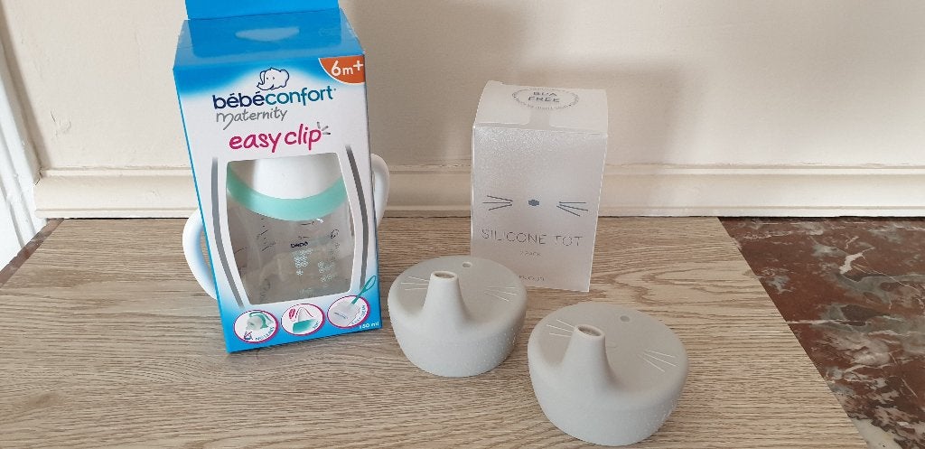 Bébéconfort overgangsbeker + adapters voor glas, Kinderen en Baby's, Ophalen of Verzenden, Zo goed als nieuw, Overige typen
