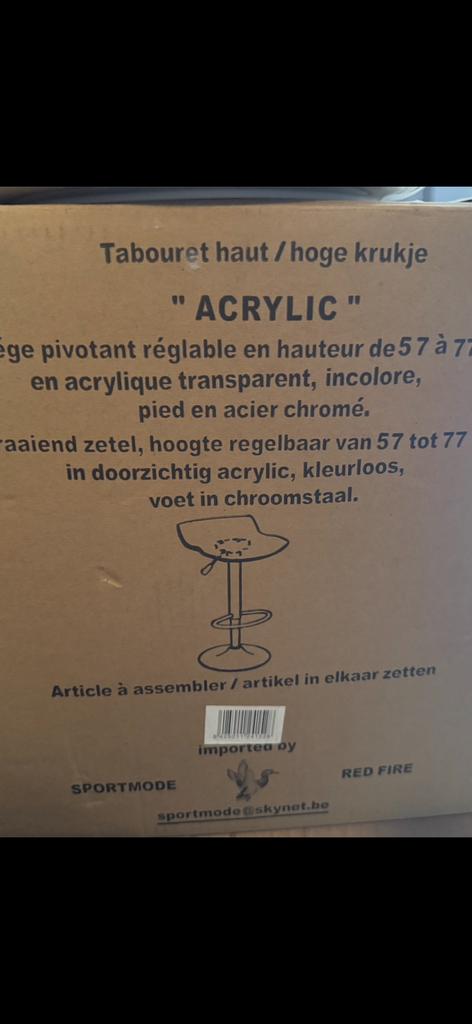 Hoge barkruk nog in verpakking, Enlèvement, Neuf