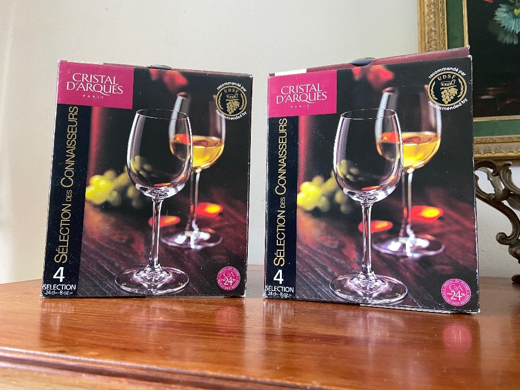 8verres à vin Cristal d’Arques 24%PoB Sommellerie française, Enlèvement ou Envoi, Neuf, Verres et Verres à shot