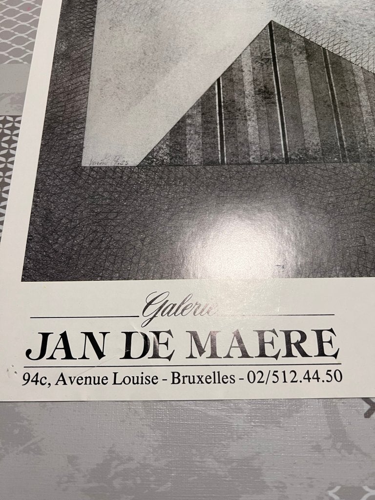 Vintage Poster Arnold Verhé - Galerie Jan de Maere 1986, Verzamelen, Deurposter of groter, Ophalen of Verzenden, Reclame, Rechthoekig Staand