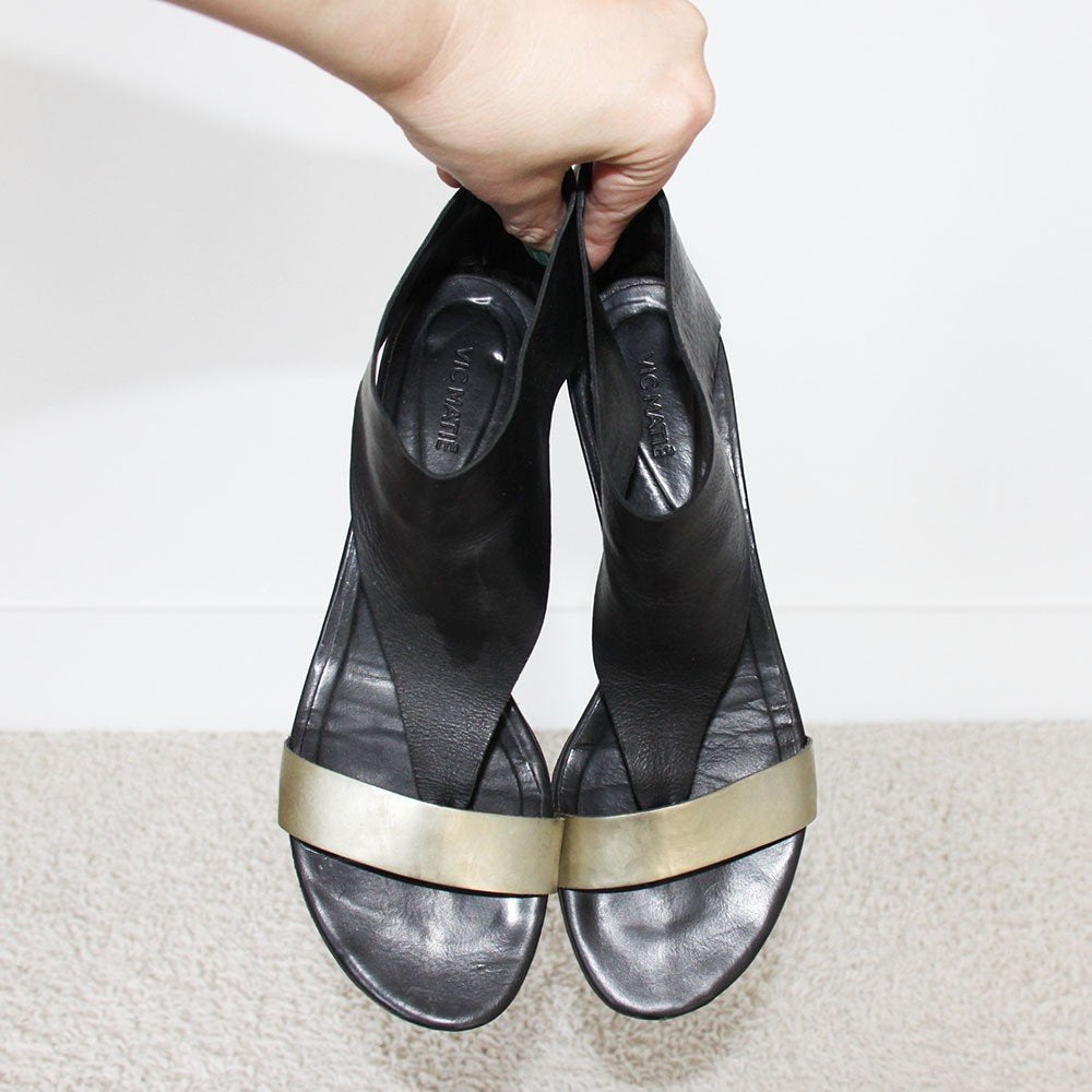 Prachtige Leren Vic Matié Sandalen - s23 (Maat 40) € 125,-, Zwart, Sandalen of Muiltjes, Zo goed als nieuw, Verzenden