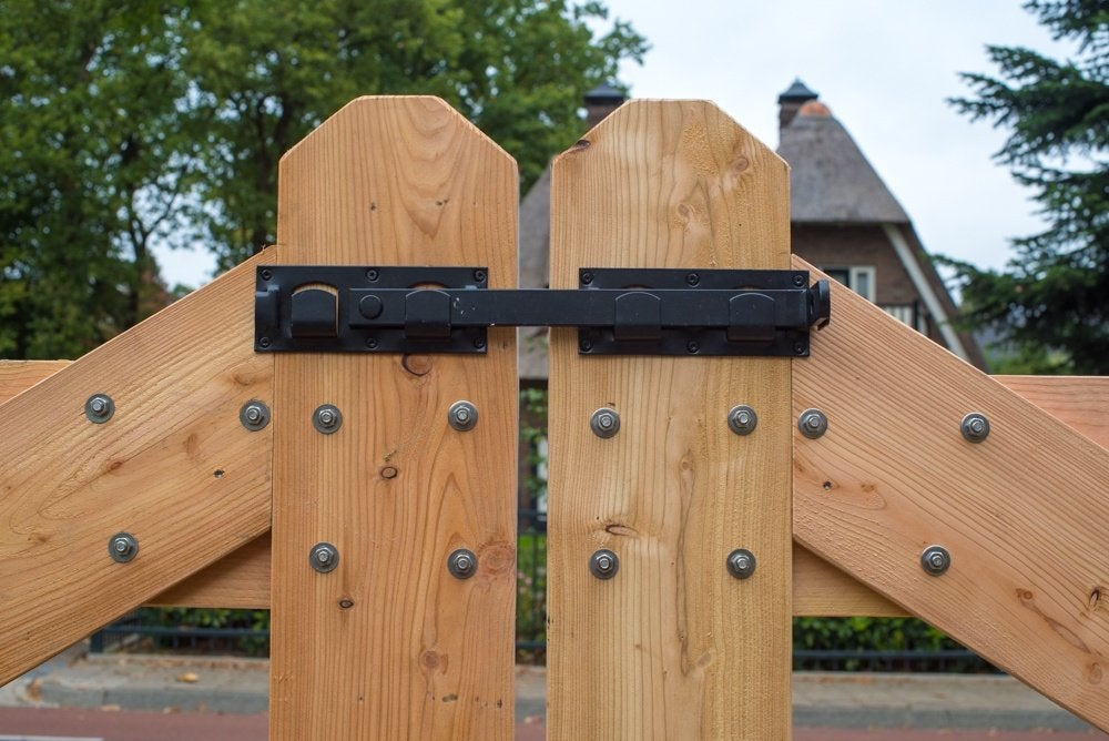 Zwarte overslag grendel, Doe-het-zelf en Bouw, Ophalen, Nieuw, IJzer, Schuif of Grendel