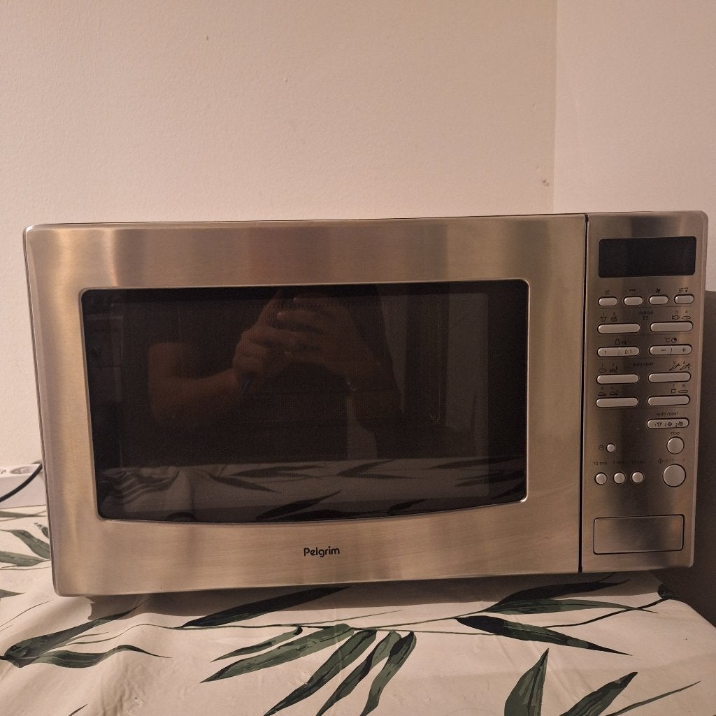 Pelgrim combi-magnetron RVS (Microgolfoven met grill), Ophalen, Pelgrim, Draaiplateau, Vrijstaand