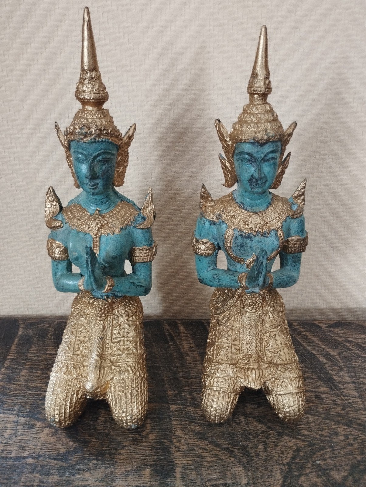 Bronzen beelden van een Thais koppel, Ophalen of Verzenden, Brons