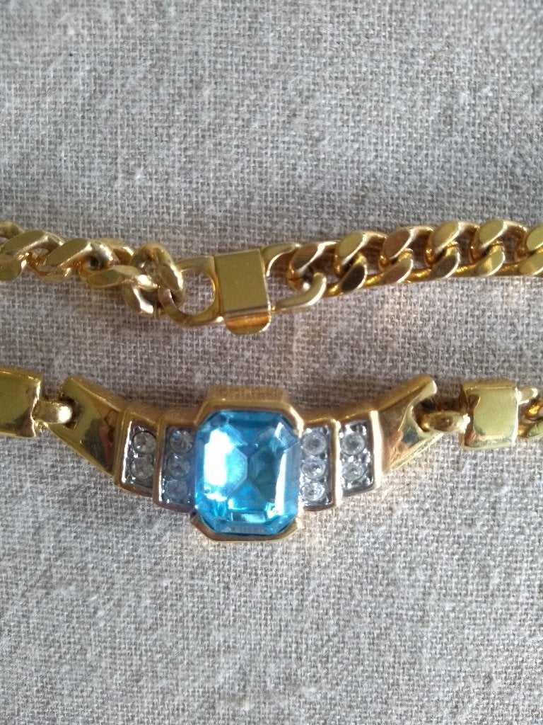 juweeltjes - faux bijoux - retro oorbellen + juwelenhouder, Ophalen of Verzenden, Gebruikt, Blauw, Overige materialen