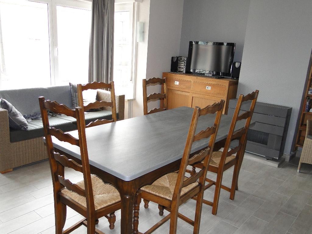 eiken tafel eettafel nieuw krasvrij tafelblad, Ophalen, 50 tot 100 cm, Zo goed als nieuw, Vijf personen of meer
