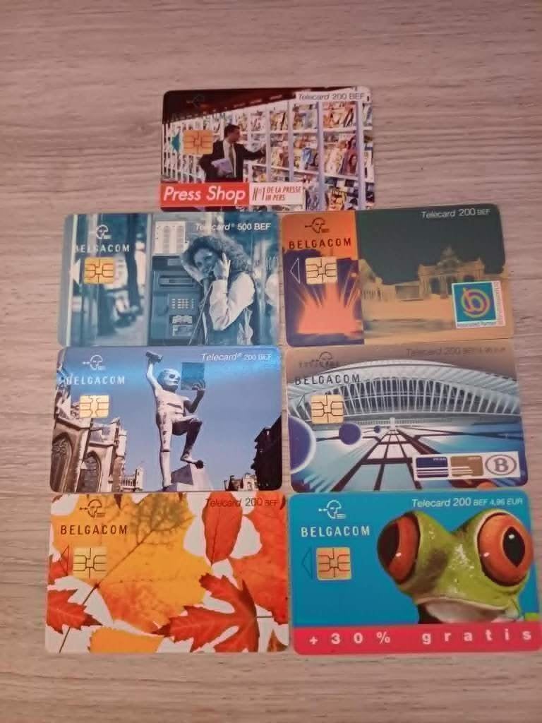 Lot de 7 télécartes de collection Belgacom, Collections, Cartes de téléphone, Envoi