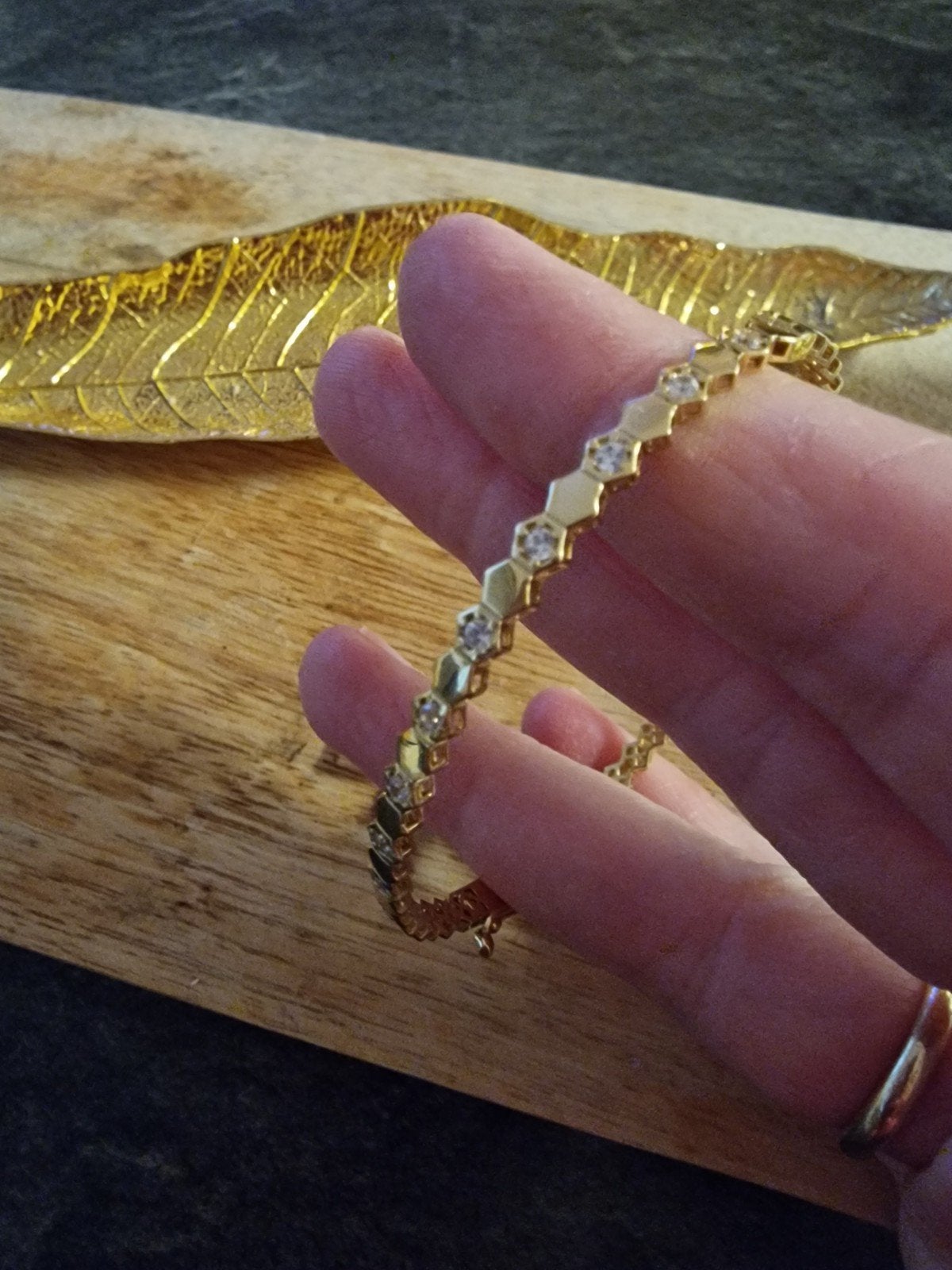 set armband en oorbellen goud, Ophalen, Zo goed als nieuw, Goud, Goud