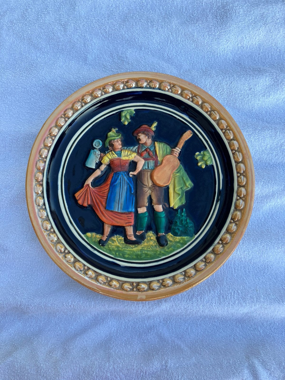 Plaque murale vintage en céramique allemande en relief 3D, Enlèvement ou Envoi