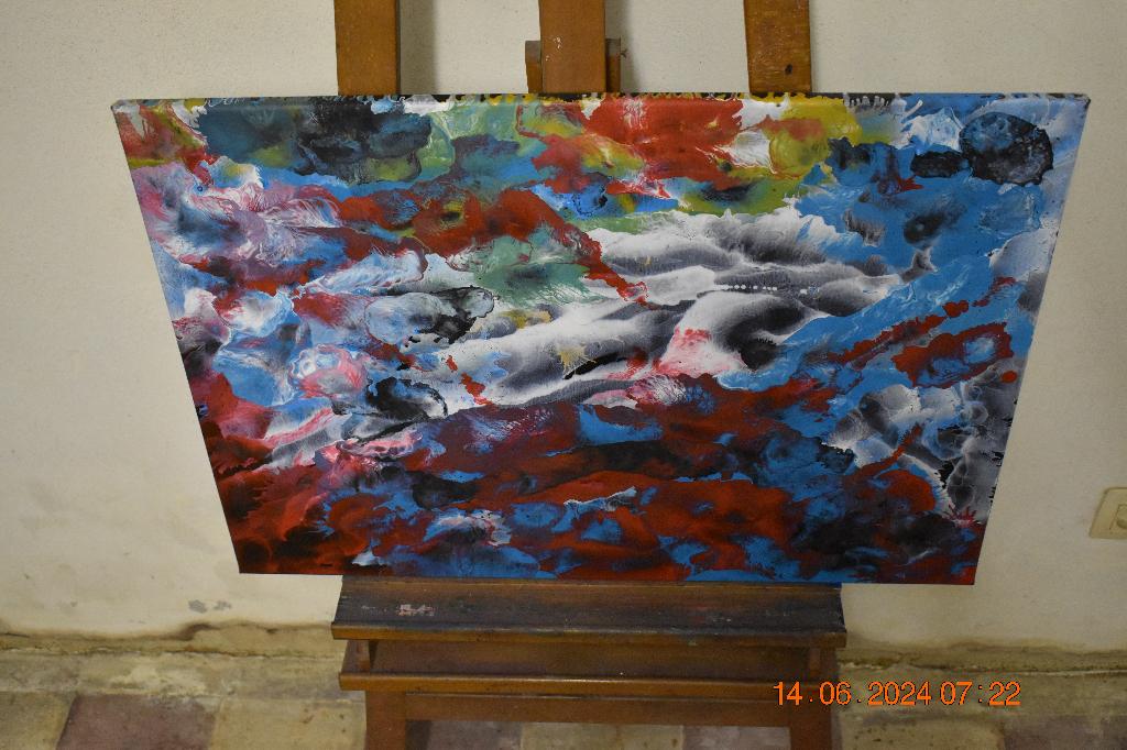 Peinture abstraite, serie no (48) par joky kamo, Antiquités & Art, Enlèvement, Gouache, Abstrait